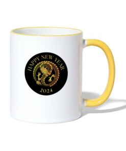 Happy New Year Contrasting Mug Golden Dragon